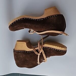 MIA NWOB wooden sole Suede Ankle Boots size 37 (US 7)